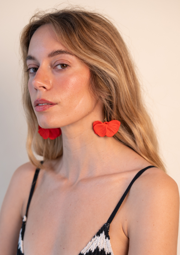 RED IRIS EARRINGS