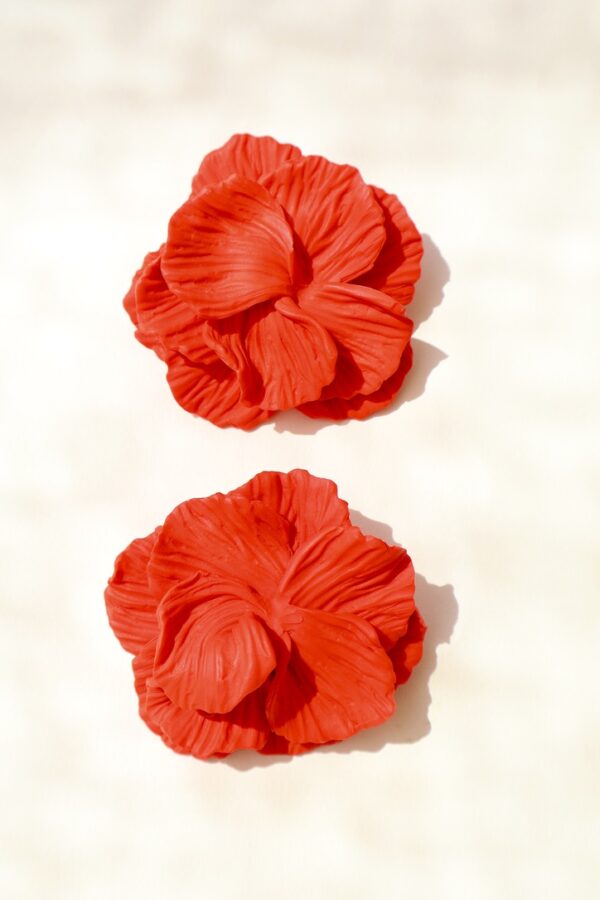RED HIBISCUS EARRINGS